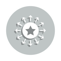 Poster - circle, star, arrow, skill badge icon. Simple glyph, flat vector of Business icons for ui and ux, website or mobile application