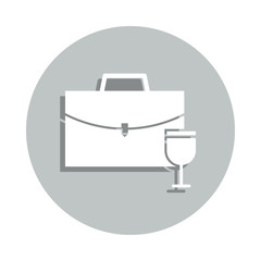 Poster - office bag, glass, behavioral events badge icon. Simple glyph, flat vector of Business icons for ui and ux, website or mobile application