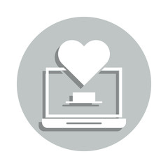Poster - Charity, computer badge icon. Simple glyph, flat vector of Charity icons for ui and ux, website or mobile application