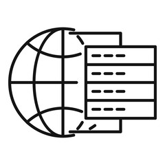 Poster - global server data icon. outline global server data vector icon for web design isolated on white bac