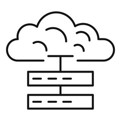 Poster - cloud data server icon. outline cloud data server vector icon for web design isolated on white backg