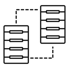Poster - Server communication icon. Outline server communication vector icon for web design isolated on white background