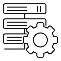 Poster - server gear system icon. outline server gear system vector icon for web design isolated on white bac