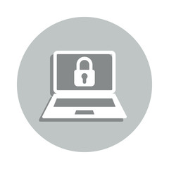 Aufkleber - Internet security lock, laptop monitor, privacy lock badge icon. Simpleglyph, flat vector of Internet security icons for ui and ux, website or mobile application