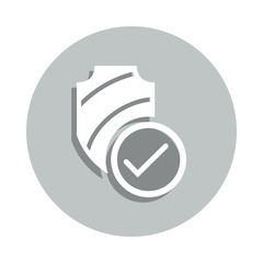 Aufkleber - Antivirus protected, certified security, protection technology badge icon. Simpleglyph, flat vector of Internet security icons for ui and ux, website or mobile application