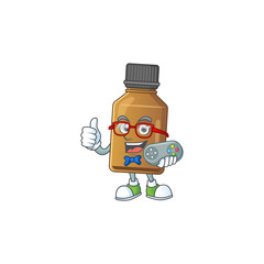 Sticker - Syrup cure bottle talented gamer mascot design play game with controller