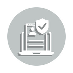 Poster - Online document protection, online privacy concept, privacy policy badge icon. Simpleglyph, flat vector of Internet security icons for ui and ux, website or mobile application