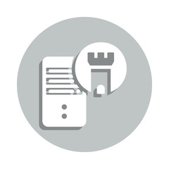 Aufkleber - Data castle, data management concept, data storage concept badge icon. Simpleglyph, flat vector of Internet security icons for ui and ux, website or mobile application