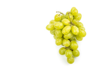 Organic Green grape isolated on white background. Full depth of field.