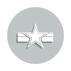 Poster - star on the ribbon badge icon. Simple glyph, flat vector of army icons for ui and ux, website or mobile application