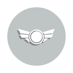 Aufkleber - circle with wings badge icon. Simple glyph, flat vector of army icons for ui and ux, website or mobile application