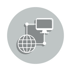 Aufkleber - network, computer badge icon. Simple glyph, flat vector of Network icons for ui and ux, website or mobile application