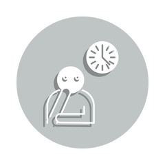 Aufkleber - man, watch, wait badge icon. Simple glyph, flat vector of Miscellaneous icons for ui and ux, website or mobile application