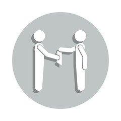 Poster - transfer of documents badge icon. Simple glyph, flat vector of Conversation icons for ui and ux, website or mobile application