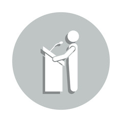 Aufkleber - a speech from the rostrum badge icon. simple glyph, flat vector of conversation icons for ui and ux,