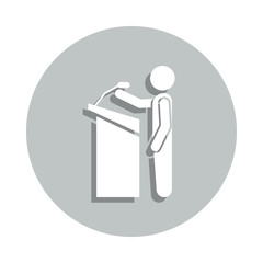 Aufkleber - a speech from the rostrum badge icon. simple glyph, flat vector of conversation icons for ui and ux,