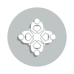 Poster - round-table discussion badge icon. Simple glyph, flat vector of Conversation icons for ui and ux, website or mobile application