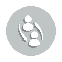 Aufkleber - communication between two people badge icon. Simple glyph, flat vector of Conversation icons for ui and ux, website or mobile application