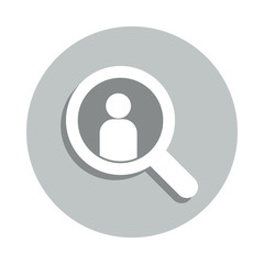 Aufkleber - search for a person badge icon. Simple glyph, flat vector of Conversation icons for ui and ux, website or mobile application