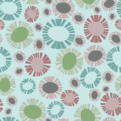 Poster - Retro color flower repeat pattern print background design