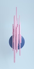 Poster - Abstract background, wallpaper template for mobile phone. 3d render.