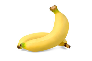 Canvas Print - ripe banana isolated on white background ,include clipping path