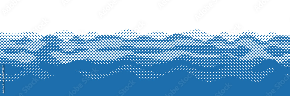 Vector drawing of waves on the sea, natural background, abstraction ...
