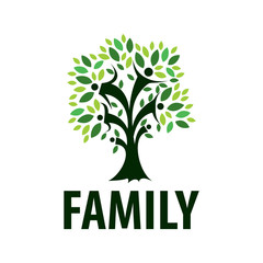 Canvas Print - family logo tree people illustration design