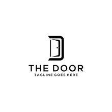 Creative Illustration Modern D Door Sign Geometric Logo Design Template