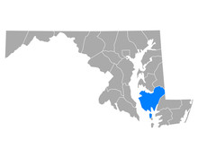 Karte Von Dorchester In Maryland