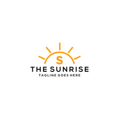 Wall Mural - Creative Modern morning Sun with S sign logo design template