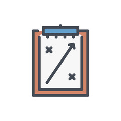 Poster - Strategy and Tactics color line icon. Planning and Mission vector outline colorful sign.