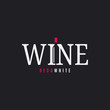 Wine logo with wine bottle on black background