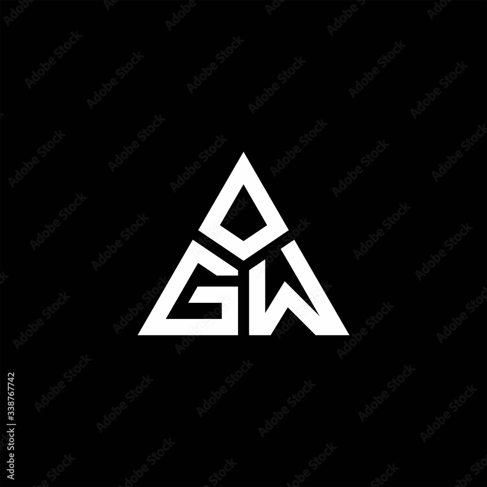 GW monogram logo with 3 pieces shape isolated on triangle Stock Vector ...