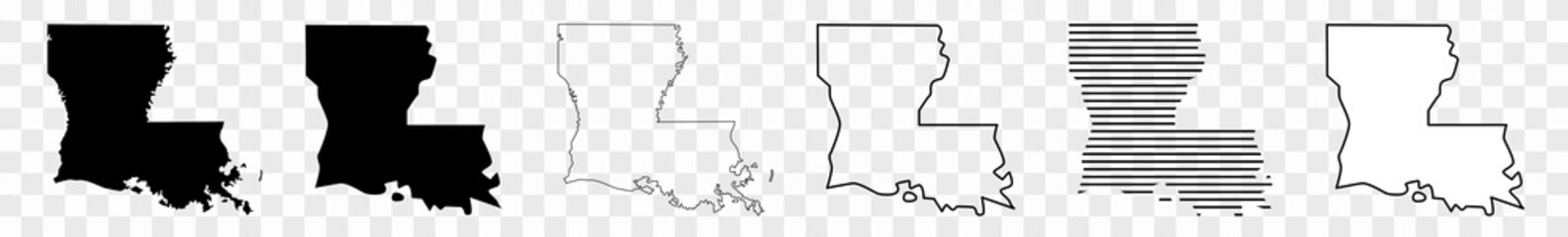 Canvas Print - louisiana map black | state border | united states | us america | transparent isolated | variations