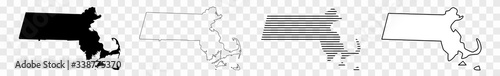 Fotografía Massachusetts Map Black | State Border | United States | US America | Transparen