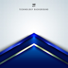 Poster - Abstract technology concept blue metallic angle arrow overlapping on white background