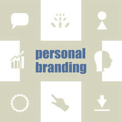 Poster - text personal branding. marketing concept . infographic elements. business icon set