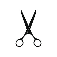 Wall Mural - Scissors graphic icon. Shears for hair cutting sign isolated on white background. Barber symbol. Vector illustration