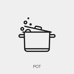 Poster - pot icon vector. Linear style sign for mobile concept and web design. pot symbol illustration. Pixel vector graphics - Vector.	
