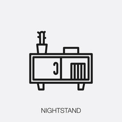Poster - nightstand icon vector sign symbol