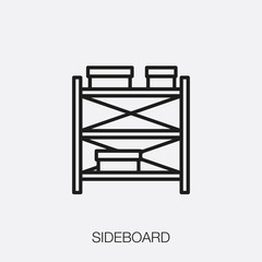 Poster - sideboard icon vector sign symbol