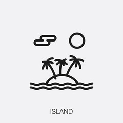 Poster - island icon vector sign symbol