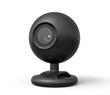 3d close-up rendering of black webcam on white background.