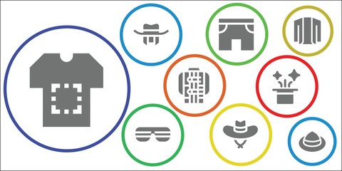 Poster - Modern Simple Set of wear Vector filled Icons