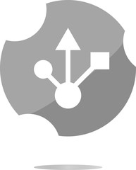 Poster - USB 2.0 or 3.0 sign icon on glossy button