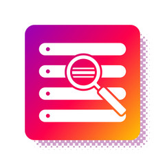 Poster - White Search in a browser window icon isolated on white background. Square color button. Vector Illustration