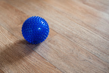 Blue Massage Ball Lies On The Floor