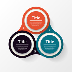 Wall Mural - Vector circle infographic. Template for diagram, graph, presentation and chart. Business concept with three options, parts, steps or processes. Abstract background