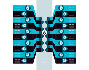 Wall Mural - Vector progress background. Template for diagram, graph, presentation and chart. Business concept with 20 options, parts, steps or processes. Abstract background. eps 10